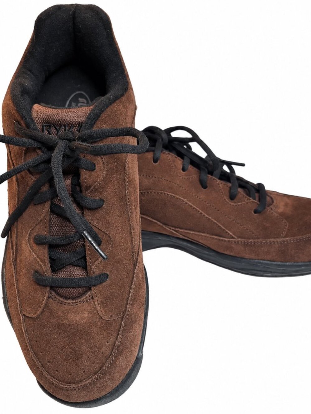 Ryka Catalyst Brown Suede Walking Shoes Women's 10 Wide Comfort Sneaker